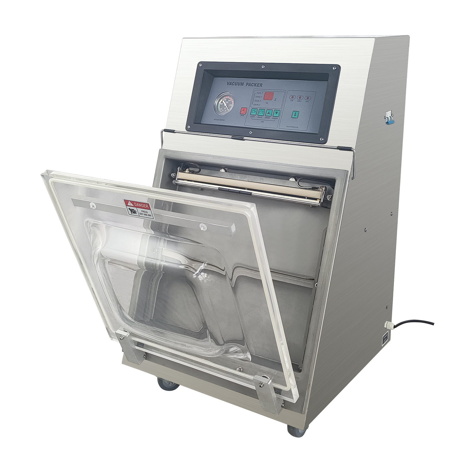 DZX-400 Tilted Vacuum Sealer for Upright Bags - Stationary Design with Swivel Wheels, Ideal for Home & Commercial Us