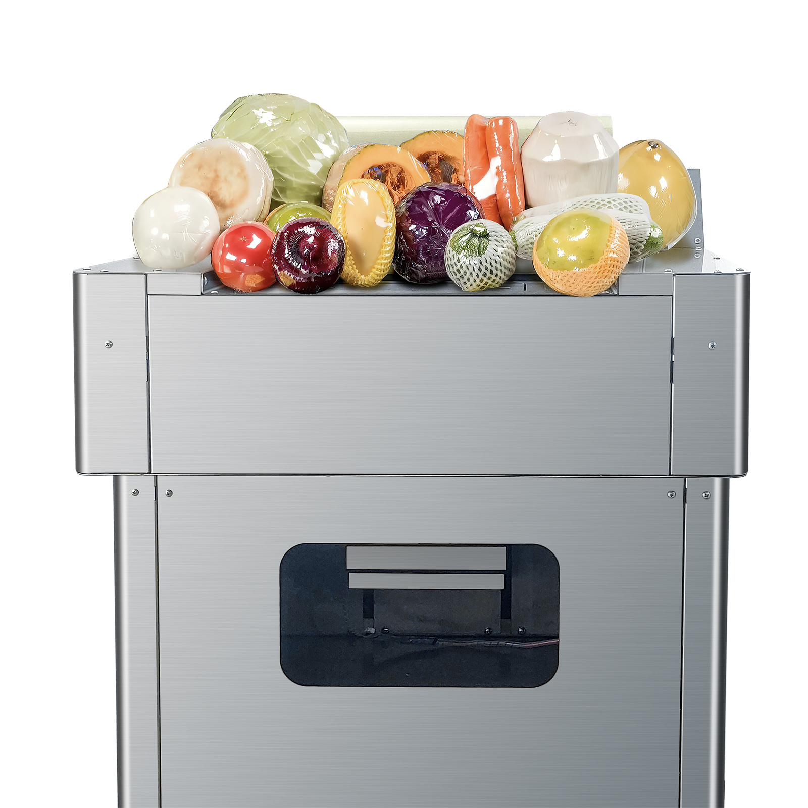 iWarp Vertical Semi-Automatic Plastic Wrap Machine Universal for Fruits/Vegetables with/without Trays