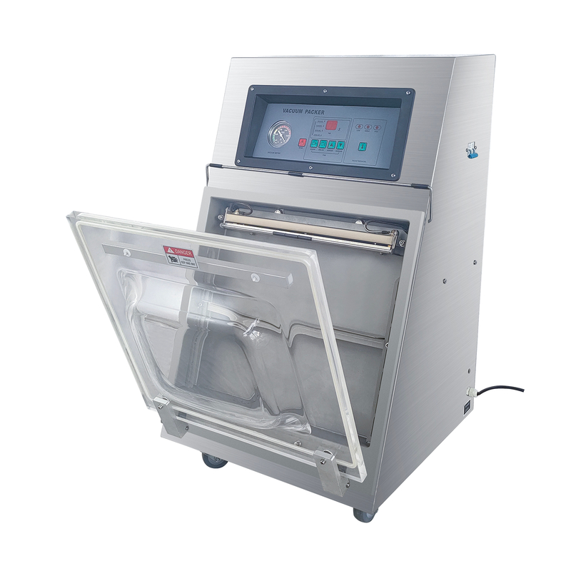 DZX-300 Tilted Vacuum Sealer for Upright Bags - Stationary Design with Swivel Wheels, Ideal for Home & Commercial Us