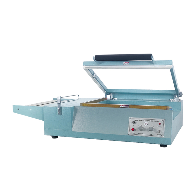 FC-5540 L-Shaped Sealing & Cutting Machine: Simultaneously seals and cuts heat-shrinkable packaging for efficient product wrapping.