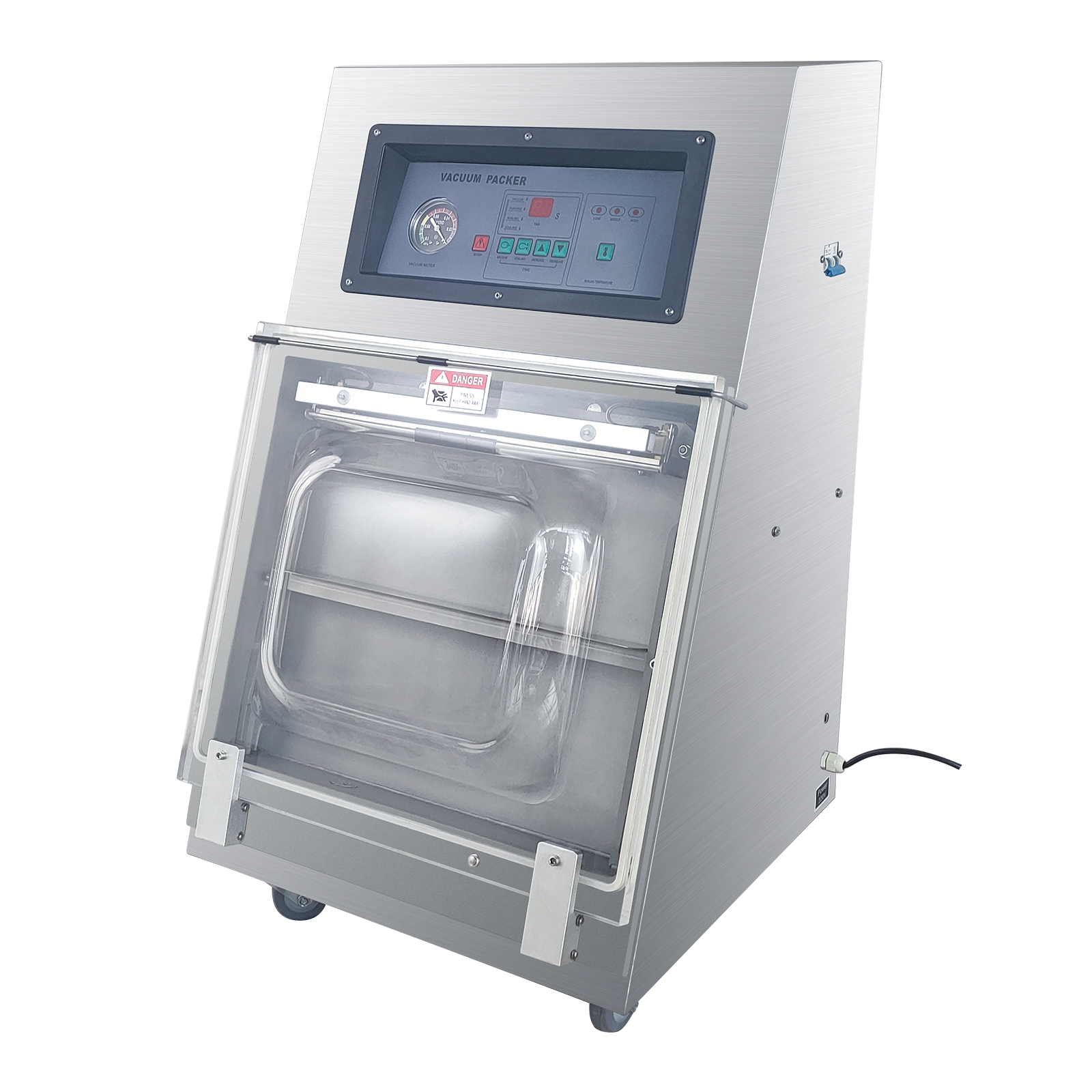 DZX-300 Tilted Vacuum Sealer for Upright Bags - Stationary Design with Swivel Wheels, Ideal for Home & Commercial Us